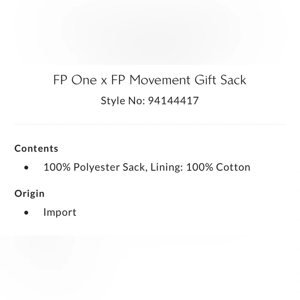 Free People Gift Sack, Gift Bag, NEW